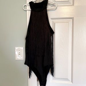 Fringed tank top body suit